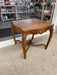 Likely Antique Quarter-sawn Possibly Oak Side Table with Serpentine Top, Shell carving. and Cabriole Legs