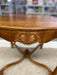 Likely Antique Quarter-sawn Possibly Oak Side Table with Serpentine Top, Shell carving. and Cabriole Legs