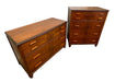 Matching Vintage Art Deco and Mid-Century Modern Dressers with Bakelite Pulls by Crescent Furniture Co