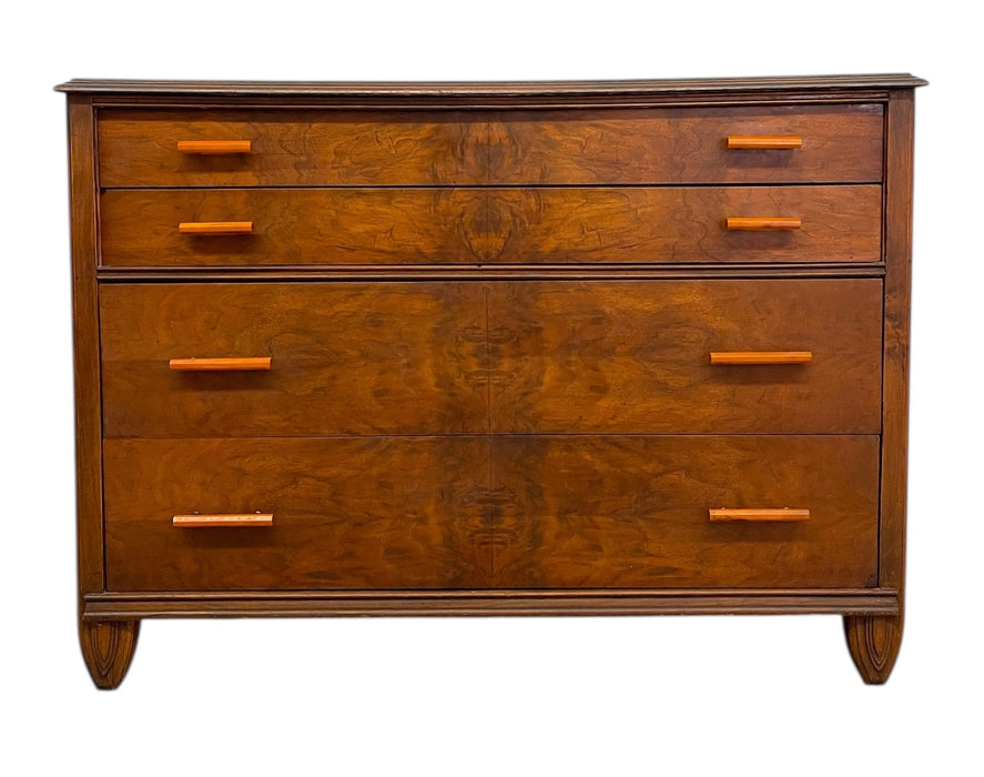 Matching Vintage Art Deco and Mid-Century Modern Dressers with Bakelite Pulls by Crescent Furniture Co