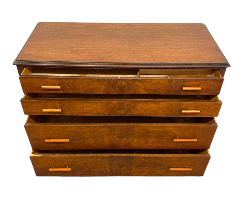 Matching Vintage Art Deco and Mid-Century Modern Dressers with Bakelite Pulls by Crescent Furniture Co