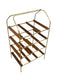 Mid-Century Modern Brass Toned and Possibly Teak Wine Rack