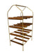Mid-Century Modern Brass Toned and Possibly Teak Wine Rack