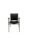 Mid-Century Modern Chrome and Faux Leather Armchair with Wood Armrests, 1970s