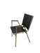 Mid-Century Modern Chrome and Faux Leather Armchair with Wood Armrests, 1970s