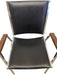 Mid-Century Modern Chrome and Faux Leather Armchair with Wood Armrests, 1970s