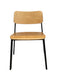 Mid-Century Modern Industrial Plywood and Black Metal Stacking Chair