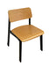 Mid-Century Modern Industrial Plywood and Black Metal Stacking Chair