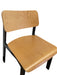 Mid-Century Modern Industrial Plywood and Black Metal Stacking Chair