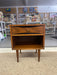 Mid-Century Modern Possibly Walnut Nightstand with Curved Drawer Front, Open Shelf, and Tapered Legs
