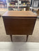 Mid-Century Modern Possibly Walnut Nightstand with Curved Drawer Front, Open Shelf, and Tapered Legs