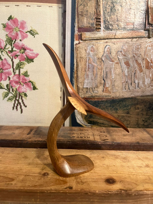 Mid Century Modern Wooden Bird in Flight Sculpture. (Online Purchase Only)