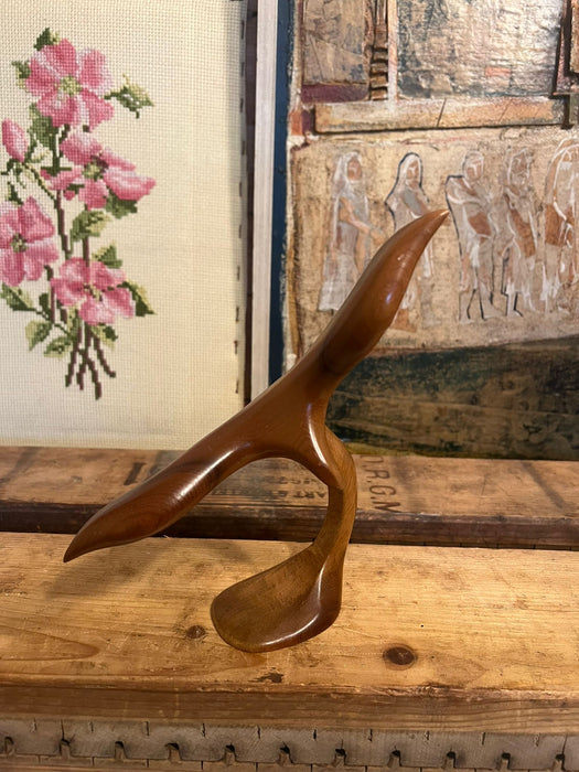 Mid Century Modern Wooden Bird in Flight Sculpture. (Online Purchase Only)