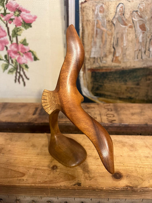 Mid Century Modern Wooden Bird in Flight Sculpture. (Online Purchase Only)