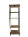 Modern Industrial Tall Bookshelf - Black Metal & Wood Display Shelving Unit