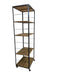 Modern Industrial Tall Bookshelf - Black Metal & Wood Display Shelving Unit