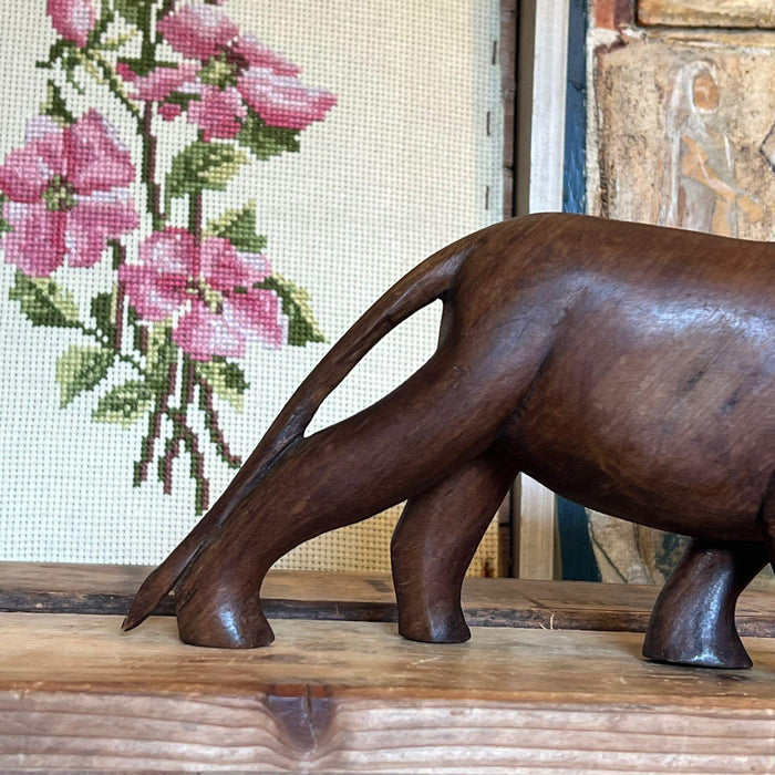 Mutiso African wood carving of a Lioness.(Available by Online Purchase Only)