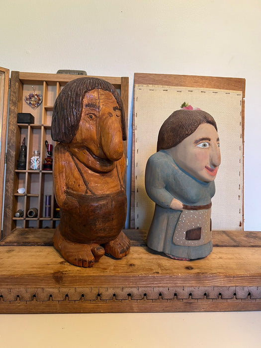 Norwegian Style Man and Woman Handcarved Figures