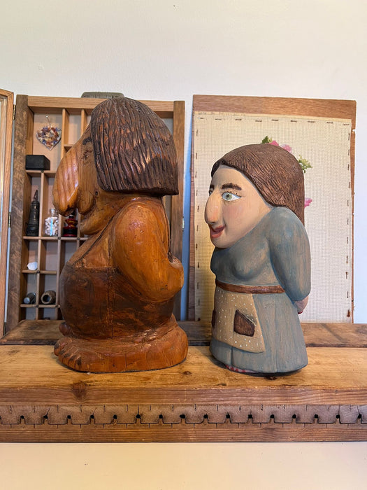 Norwegian Style Man and Woman Handcarved Figures