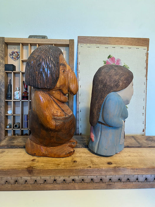 Norwegian Style Man and Woman Handcarved Figures