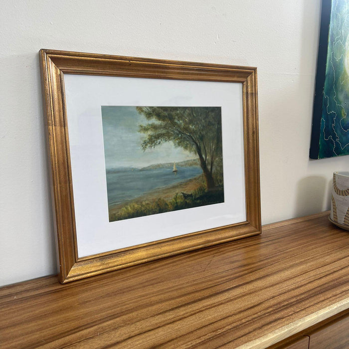Pair of Framed Giclee Landscape Fine Art Print by Helen Drummond.