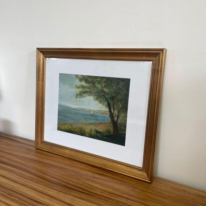 Pair of Framed Giclee Landscape Fine Art Print by Helen Drummond.