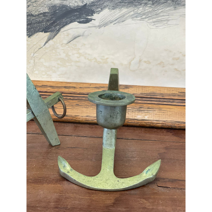 Pair of Metal Anchor wall Candle Holder