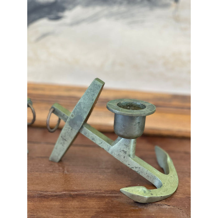 Pair of Metal Anchor wall Candle Holder