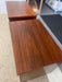 Pair of Mid-Century Modern Walnut Nightstands with Sculpted Fronts and Rosewood Inlaid Detail