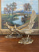 Pair of Mid-Century Solid Brass Toned Roadrunner Sculptures with Textured Detailing