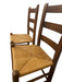 Pair of Vintage Ladder Back Rush Seat Chairs - Rustic Farmhouse Dining Side Chairs