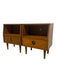 Pair of Vintage Mid-Century Nightstands - Open Shelf & Drawer, Atomic Round Pulls