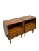 Pair of Vintage Mid-Century Nightstands - Open Shelf & Drawer, Atomic Round Pulls