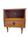 Pair of Vintage Mid-Century Nightstands - Open Shelf & Drawer, Atomic Round Pulls