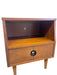 Pair of Vintage Mid-Century Nightstands - Open Shelf & Drawer, Atomic Round Pulls