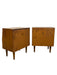 Pair of Vintage Mid-Century Nightstands - Open Shelf & Drawer, Atomic Round Pulls