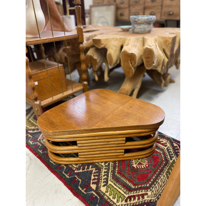 Pair of Vintage Paul Frankl Style Rattan Stools