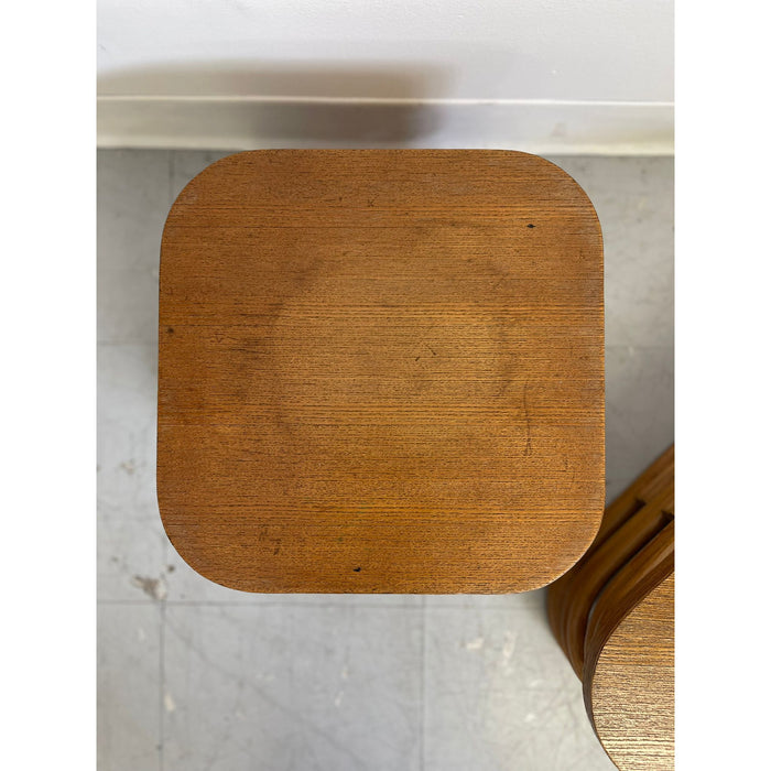 Pair of Vintage Paul Frankl Style Rattan Stools