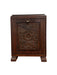 Petite Early 20th Century English Coal Bin Accent Table or Magazine Storage Rack with Floral Carvings
