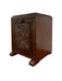 Petite Early 20th Century English Coal Bin Accent Table or Magazine Storage Rack with Floral Carvings