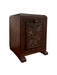 Petite Early 20th Century English Coal Bin Accent Table or Magazine Storage Rack with Floral Carvings