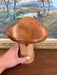 Possibly Hand-Turned Solid Wood Mushroom Sculpture, Mid-Century Modern Folk Art Object,1970s Style