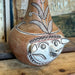 Primitive Animal Face Jug Clay pottery Folk art Head pitcher Sculpture.