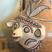 Primitive Animal Face Jug Clay pottery Folk art Head pitcher Sculpture.