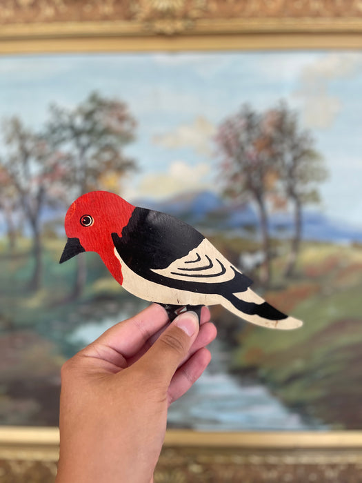 Set of 10 Mid-20th Century Hand-Painted Folk Art Mostly Wooden Bird Silhouettes on Metal Rods