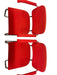 Set of 4 Knoll Cesca Red Upholstered Cantilever Armchairs with Chrome Frames