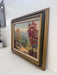 Signed Vintage Framed Scenic Landscape Oil Painting featuring Trees, Mountain Path, Rustic Wall Art, Mid Century Modern Style Original Nature Artwork