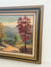Signed Vintage Framed Scenic Landscape Oil Painting featuring Trees, Mountain Path, Rustic Wall Art, Mid Century Modern Style Original Nature Artwork