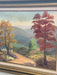 Signed Vintage Framed Scenic Landscape Oil Painting featuring Trees, Mountain Path, Rustic Wall Art, Mid Century Modern Style Original Nature Artwork