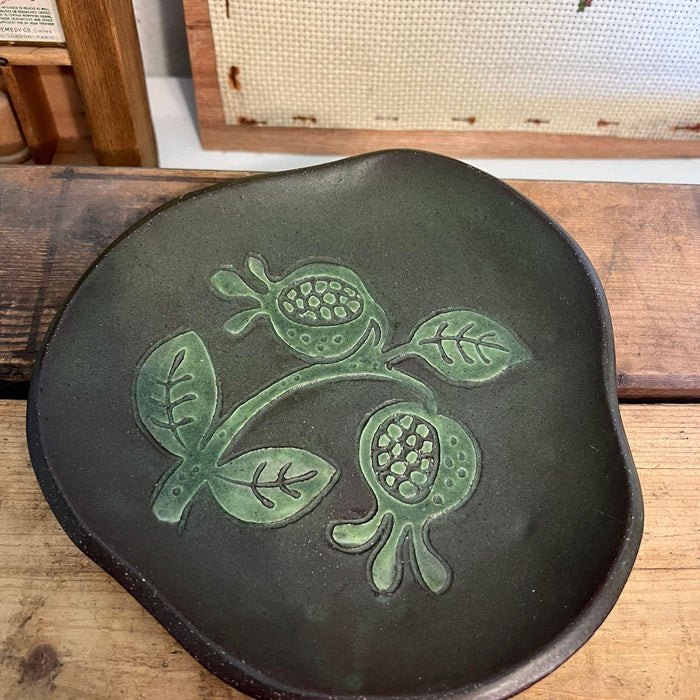 Stamped Mid Century Modern Style Floral Studio Pottery.(online purchase only)